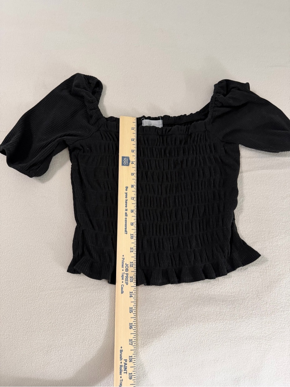 Altard State Womens Crop Top Black Off Shoulder Puff Smocked Ruffles Med - Picture 6 of 6